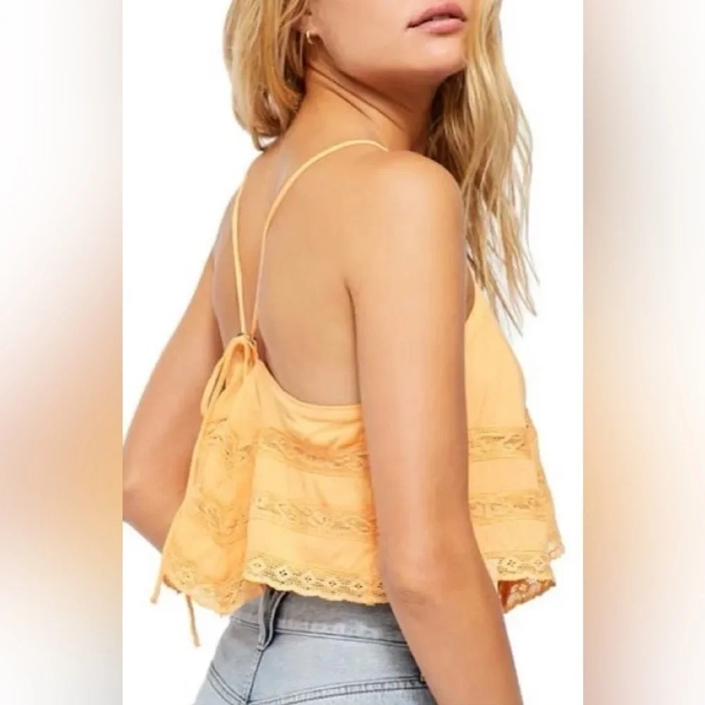 Free People Lace Crop Cami NWT Boho Festival Bralette Top - Picture 3 of 4